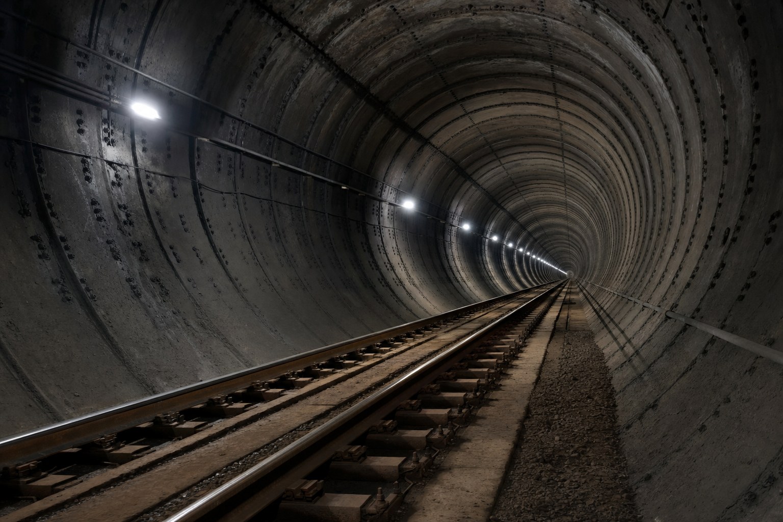 Amtrak Hudson River rail tunnel — historic under-river tube with modern LED tunnel lighting and wireless monitoring